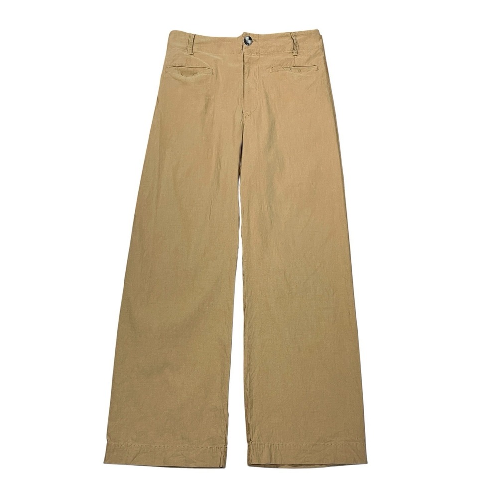 Maeve Anthropologie The Colette Pants 30x30 Beige Linen Blend Wide Leg High Rise